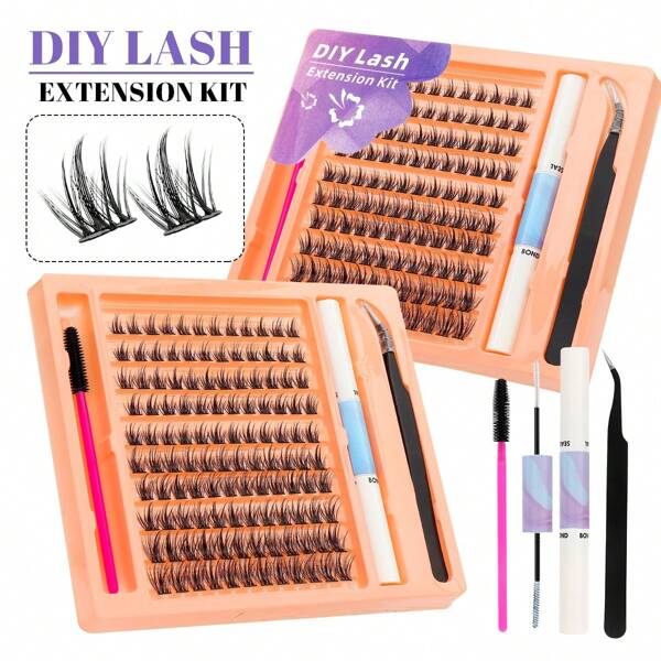 Huicop Cluster Lashes 120 Pcs Lash Clusters DIY Eyelash Extension Individual Lash Clusters DIY Eyelash Extension - Bepholan Cluster Lashes C Curl Individual Lashes Eyelash Clusters