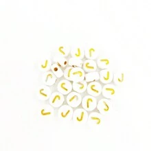 100颗圆形字母珠，亚克力字母数字珠，心形珠，用于珠宝制作DIY项链手链（7x4毫米） - 4*7mm珠子 - 查看 69