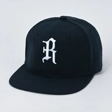 Gorra de béisbol con bordado de letra R, estilo callejero hip hop, gorra de papá, gorra de sol para exteriores, gorra de béisbol casual y transpirable, adecuada para correr, pescar y deportes al aire libre - R - Ver 7