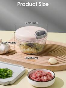 500ML manueller Fleischwolf für den Haushalt, Knoblauchzerkleinerer, Gemüseschneider, multifunktionaler Knoblauchpresse, Lebensmittelverarbeiter, Gemüseschneider, Obstpresse, manuelle Zwiebelzerkleinerung, Küchenutensilien