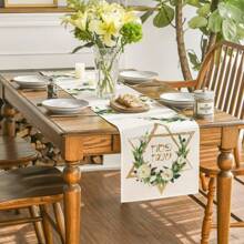 1 pieza Corredor de mesa primaveral con orquídeas y flores silvestres, decoración de mesa de comedor de verano estacional con mariposas para fiestas en el hogar