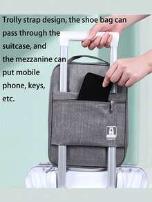 Bolsa de almacenamiento de zapatos de viaje de tercera planta, bolsa de almacenamiento con cremallera y asa portátil para equipaje, bolsa portátil para zapatos, estuche para zapatos, caja de almacenamiento de zapatos, organizador de zapatos, accesorios de viaje para vacaciones, crucero, verano, vacaciones, bolsa de viaje, artículos esenciales de viaje para universidad, dormitorio, escuela, hotel - Multicolor - Ver 5