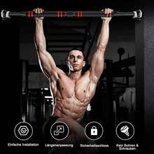 Possiping Bar For Door Frames Without Screws, 65-100 Cm Adjustable Training Rod With Locks, Training Device With Load Capacity Up To 120 Kg, Pull Up Bar For Sports & Fitness, Black - Black - View 3