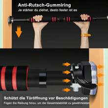Possiping Bar For Door Frames Without Screws, 65-100 Cm Adjustable Training Rod With Locks, Training Device With Load Capacity Up To 120 Kg, Pull Up Bar For Sports & Fitness, Black - Black - View 6