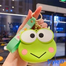 Sanrio 1pc Kurumi Keychain Silicone Bag Melody Keychain Storage Bag Hello Kitty Keychain Pendant Birthday Gift Toy Halloween Decoration