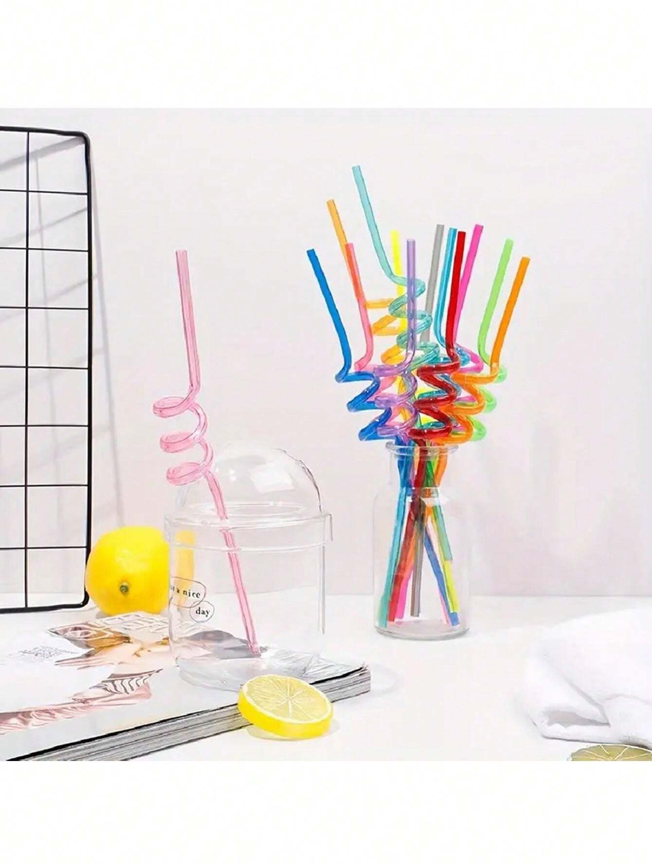 Purchasing 10 Spiral Reusable Straws For Drinking Milk And Water. These ...