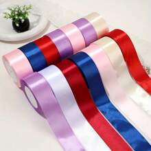 1 a 5 piezas de cinta de satén, para decoración de flores de rosa DIY, envolver regalos - Cinta moño para fiesta de boda