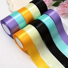 1 a 5 piezas de cinta de satén, para decoración de flores de rosa DIY, envolver regalos - Cinta moño para fiesta de boda