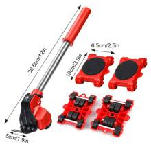 5-Piece Set Stainless Steel + ABS Furniture Moving Tools, Sofa & Bed Mover, Single Person Durable Wheels With Strong Load-Bearing, Multifunctional Heavy Duty Mover For Home