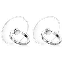 Cell Phone Ring Holder Stand 2 Packs Sliver, Glitter Rhinestone Phone Ring Finger Kickstand Universal 360 Degree Rotation,Clear Phone Ring Grip Compatible With Various Mobile Phones Compatible With IPhone, Android Phone, Gift For Birthday, Family, Friends Finger Ring Holder, Phone Grip, Phone Accessories