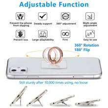 Cell Phone Ring Holder Stand 2 Packs Sliver, Glitter Rhinestone Phone Ring Finger Kickstand Universal 360 Degree Rotation,Clear Phone Ring Grip Compatible With Various Mobile Phones Compatible With IPhone, Android Phone, Gift For Birthday, Family, Friends Finger Ring Holder, Phone Grip, Phone Accessories
