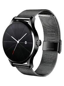 Reloj de Pulsera Analógico para Hombre, caballero, con Calendario - Negro - Ver 3