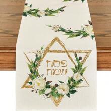 1 pieza Corredor de mesa primaveral con orquídeas y flores silvestres, decoración de mesa de comedor de verano estacional con mariposas para fiestas en el hogar