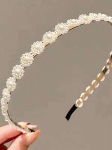 3pcs Elegant Wavy Braided Pearl Decor Headbands, Versatile Twisted Hair Hoops