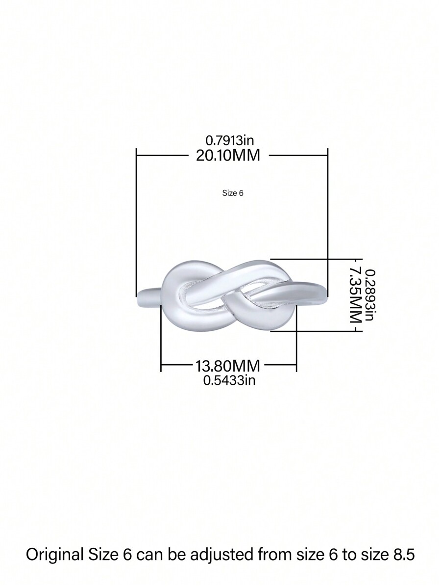 VIBOOS Personalisierbarer Twist Ring 925 Sterling Silber - Gravur Name & Datum