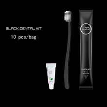10pcs/Package Hotel Disposable Toothbrush Set For 5-Star Hotel/Inn With Toothpaste And Soft Bristle Brush - Black - View 1