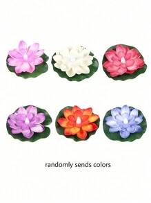 6pcs LED Floating Waterproof Lotus Flower Lights, LED Waterproof Lotus Flower Night Lights, Waterproof Lotus Lights For Swimming Pool Decor, Suitable For Wishing, River Or Swimming Pool Decoration, Christmas Garden Water Pool Fountain Decor Lights - Random Color - View 12