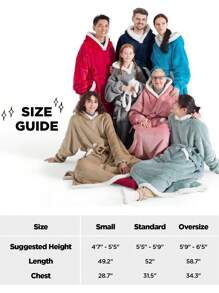 Bedsure Mother's Day Wearable Blanket Hoodie - Long Sherpa Fleece Hooded Blanket, Warm Cozy Blanket Sweatshirt With Giant Pocket And Belt, For Spring Decor, Room Decor, Home Decor, Mothers Day Gift - Dark Purple - View 4