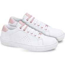 Zapatos Tenis Urbanos de Dama en Blanco con Rosa - Blanco - Ver 1