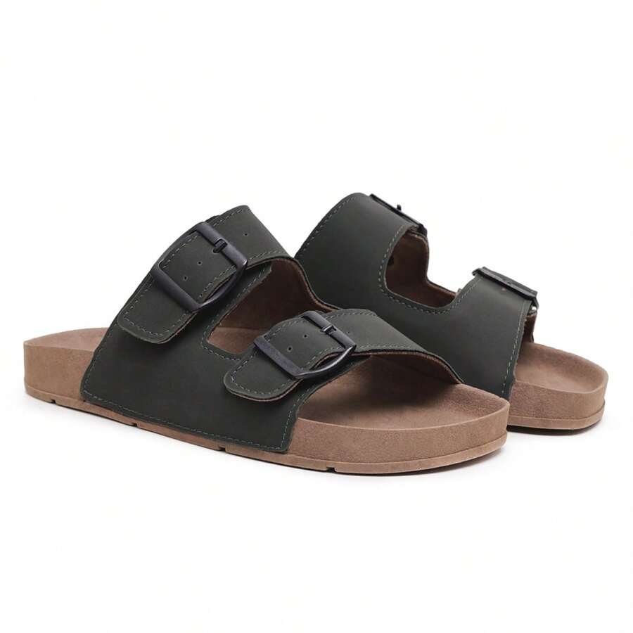 Men Flip Flops & Slides - 墨綠色 - 查看 1