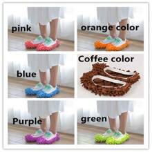 2pcs Mop Slippers Shoes Cover Dust Duster Slippers Foot Socks Hair Cleaners Sweeping Microfiber Mop Cleaning Floor House Office Bathrron Kitchen Washable Reusable,Garden Tools