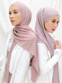 1pc Women's Solid Color Comfortable Stretchy Scarf Hijab Headscarf, Fashionable And Simple, Convenient, Suitable For All Seasons For Abaya Daily Under Cap Veiled Clothes