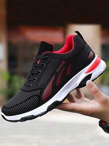 Tenis de PU Piel De Correr Impermeables Para Hombre, Zapatos De Mujer Pataforma Comodos, Tenis zapatillas De Tacon Negras Para Hombres Como Para Mujer, Outfit con Conjuntos Deportivos De Mujer - Rojo - Ver 1