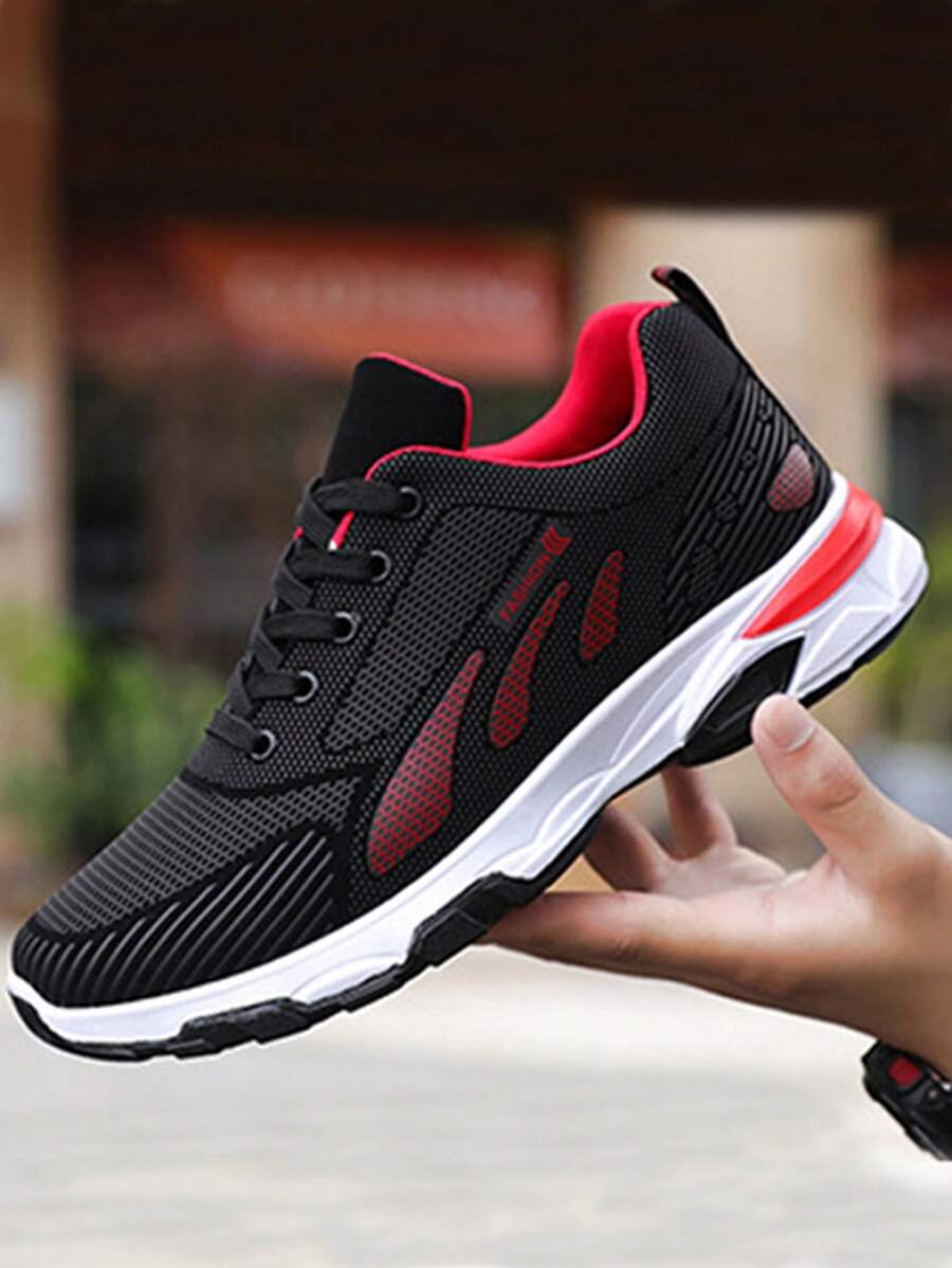 Tenis de PU Piel De Correr Impermeables Para Hombre, Zapatos De Mujer Pataforma Comodos, Tenis zapatillas De Tacon Negras Para Hombres Como Para Mujer, Outfit con Conjuntos Deportivos De Mujer - Rojo - Ver 1