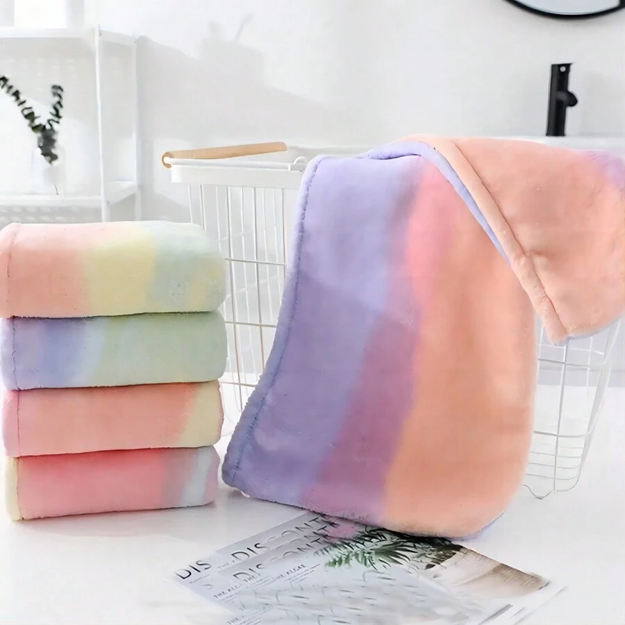 厚實且超吸收軟骨絨幹髮帽，適合女性使用 - 粉色 - 查看 1