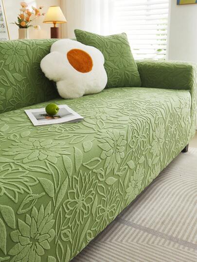1 件 3D 沙发套，多功能全覆盖沙发套，带叶子图案设计，节日装饰，高弹力全套沙发套，附赠抱枕套