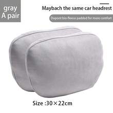 用於梅賓奔馳S級車款的Maybach汽車靠墊頭枕，1對汽車座椅用頸部和腰椎靠墊，提供頸椎支撐墊 - 灰色 - 查看 6
