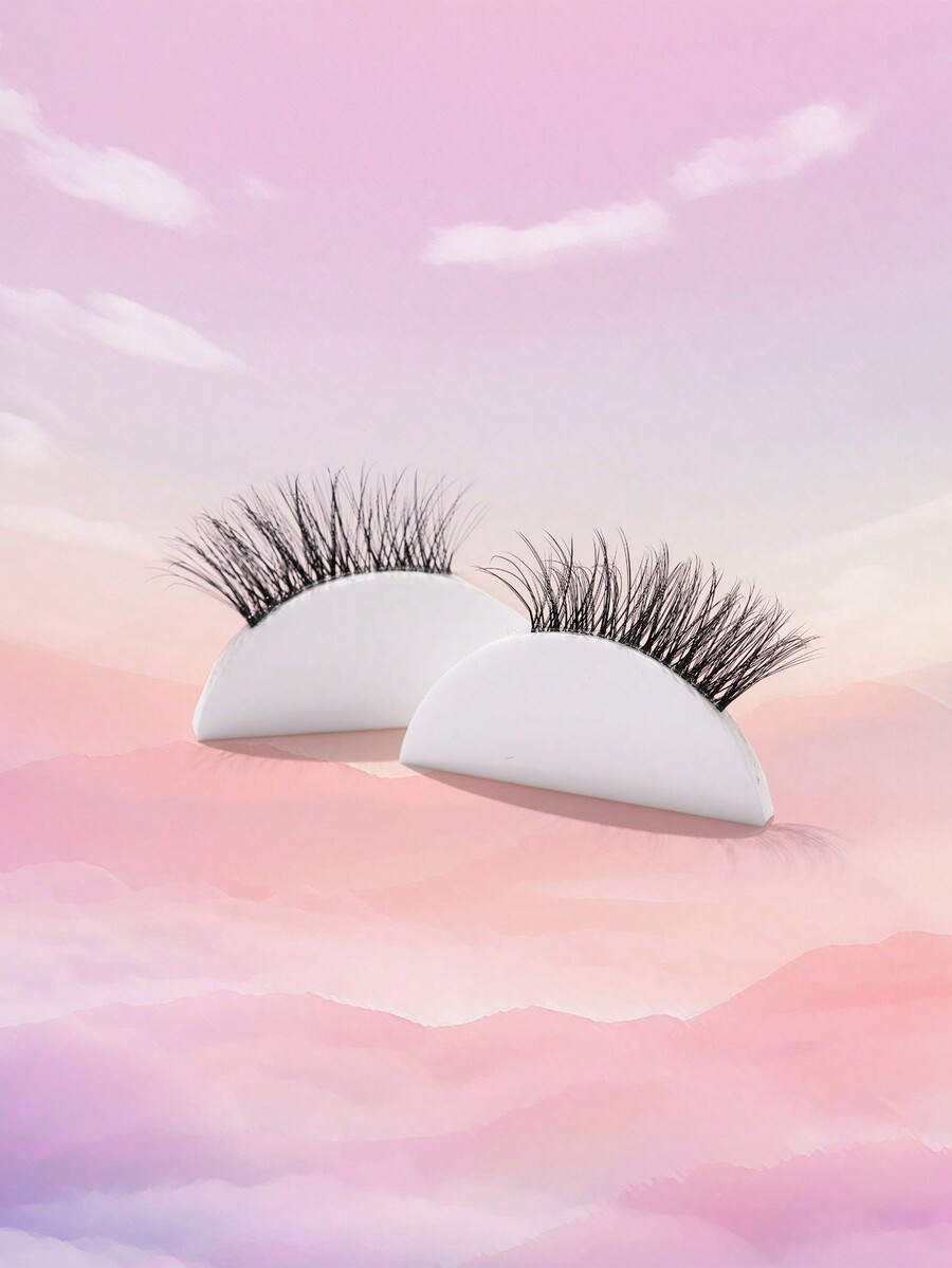 7 Pairs Natural Fiber Cross Knife Shaped Long False Eyelashes With