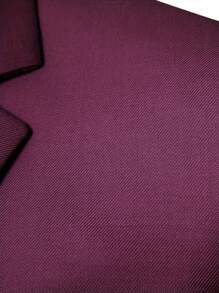 Men Solid Lapel Collar Four Season Suit Set