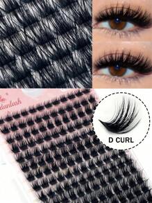 Cụm mi Nối mi Cụm mi tự nhiên Mi riêng lẻ D Curl 168 sợi Mi giả 9-16mm Cụm mi dày Mi riêng lẻ Cụm mi sử dụng tại nhà Cụm mi, Cụm mi, Lông mi riêng lẻ, Lông mi, Lông mi giả - màu đen - Xem 2