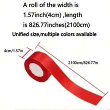 1/5pcs Satin Ribbon For DIY Rose Flower Decoration, Gift Packing - Wedding Party Bowknot Ribbon,Christmas Valentine Day - Orange - View 2