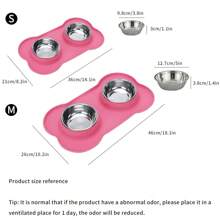 1 Miếng Thép không gỉ Giường đôi tiêu chuẩn Bát Chống tràn Máy nuôi thú cưng Với Không trượt Tấm lót , Đối với Chó Và Mèo , Nhiều loại Kích thước - Hồng - Xem 7