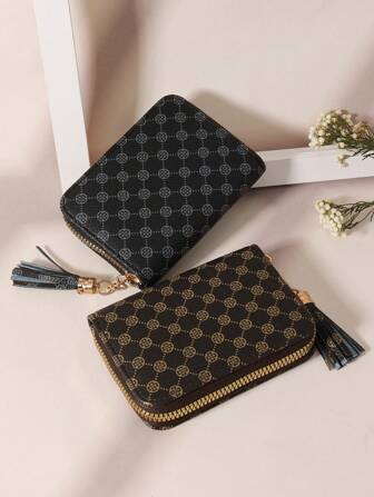 Tassel Pendant Vintage Floral Fashion 11-Card Accordion Wallet Casual Card Holder Wallet Business Card Holder Credit Card Holder Women For Women Wallet Mini Wallet Purse Wallet Card Wallet