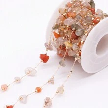 100 厘米不对称铜水晶石链，用于 DIY 珠宝制作组件，适合女士耳环 - 銅鏈-100cm - 查看 10