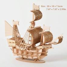 1pc 3D Assembly Toy Building Blocks Puzzle Handmade Stereo Model, DIY Mechanical Model, Educational Craft Kit, Ideal Christmas Gift And Decoration - Yellow - View 12