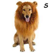 1pc Pet Lion Mane Wig With Ears, Furry Pet Costume Accessory, Funny Decor Hat For Dogs Halloween Halloween Costumes - Brown - View 12