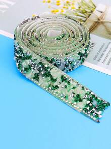 1入組自粘水晶鑲嵌絲帶，水晶鑲嵌條狀DIY裝飾貼紙閃爍貼紙婚禮新娘禮服點綴手機壁紙手工藝品裝飾，DIY服裝鞋袋裝飾 - 90cm/35.43in - 查看 7