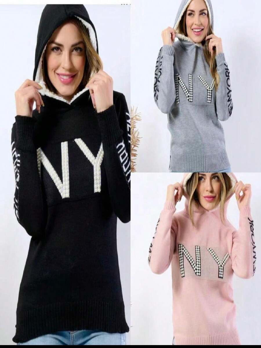 Women Knit Tops - 灰色 - 查看 1