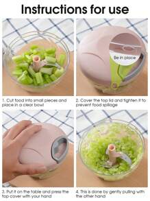 500ML manueller Fleischwolf für den Haushalt, Knoblauchzerkleinerer, Gemüseschneider, multifunktionaler Knoblauchpresse, Lebensmittelverarbeiter, Gemüseschneider, Obstpresse, manuelle Zwiebelzerkleinerung, Küchenutensilien