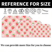 1pc Red Strawberry Themed 1st Birthday Photography Backdrop Fabric Photo Background Cloth,Christmas