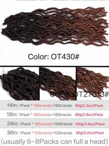 1-6Packs Locs Ombre Crochet Hair, Goddess Locs Faux Locs Roots Dreadlocs Synthetic Braiding Hair Extensions