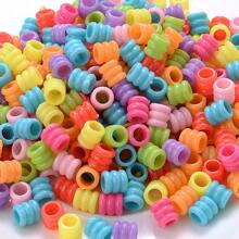 50/100/200 hạt/bộ hạt nhựa màu Macarone hình con ngựa dễ thương hình thùng lỗ lớn dùng làm tóc DIY làm đồ trang sức - Hình dạng thùng - Xem 10