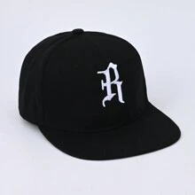 Gorra de béisbol con bordado de letra R, estilo callejero hip hop, gorra de papá, gorra de sol para exteriores, gorra de béisbol casual y transpirable, adecuada para correr, pescar y deportes al aire libre - R - Ver 3