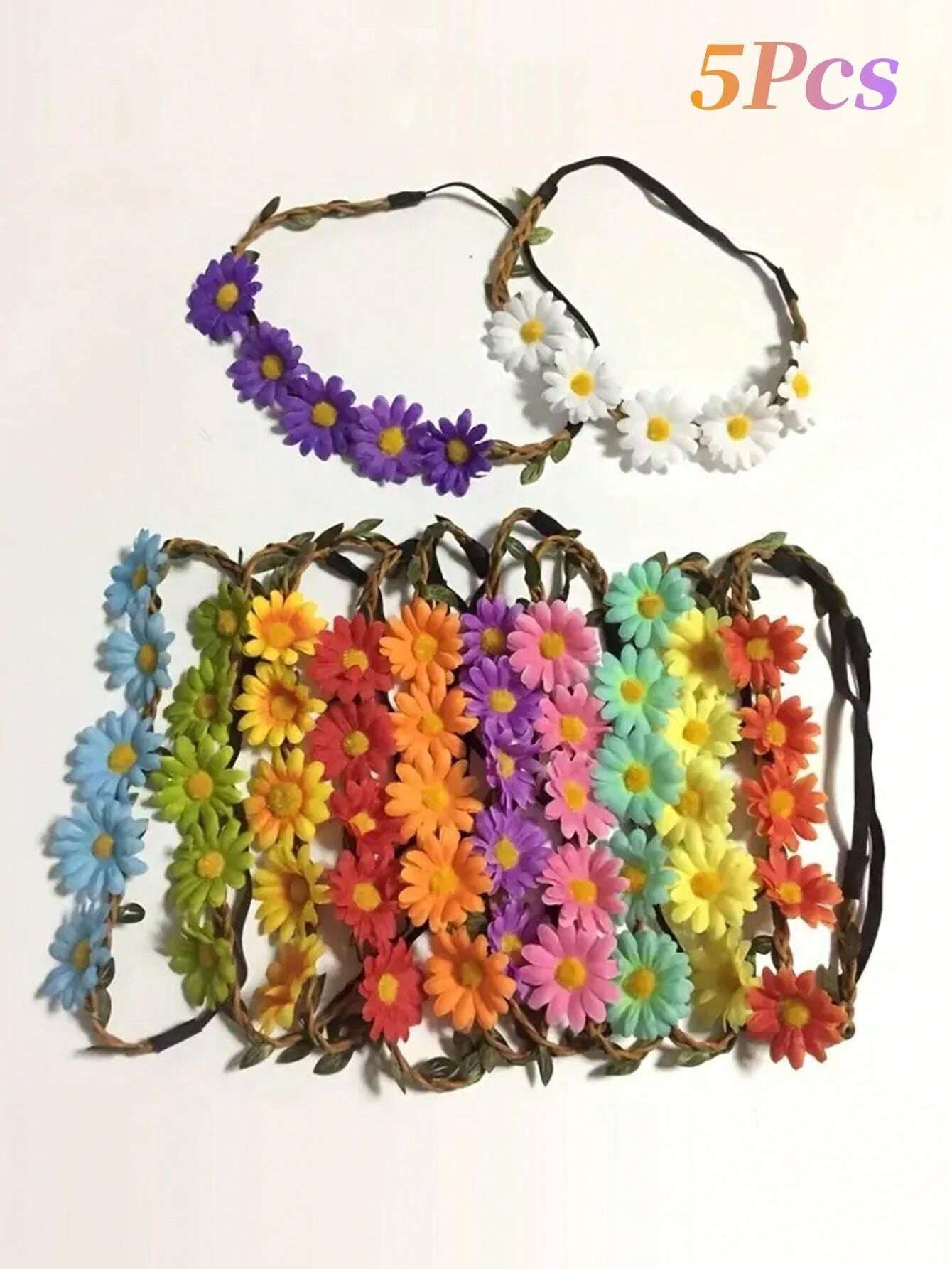 6 Sonnenblumen-Stirnbänder – Blumenkrone, Boho-Look, Für Frauen & Mädchen
