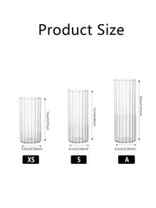 1PC Glass Cylinder Vases Glass Hydroponic Vase Transparent Glass Vase Candle Holders Clear Flower Vase For Tables Wedding Decor Gifts Birthday Graduation Home Decor Room Decor - Clear - View 3