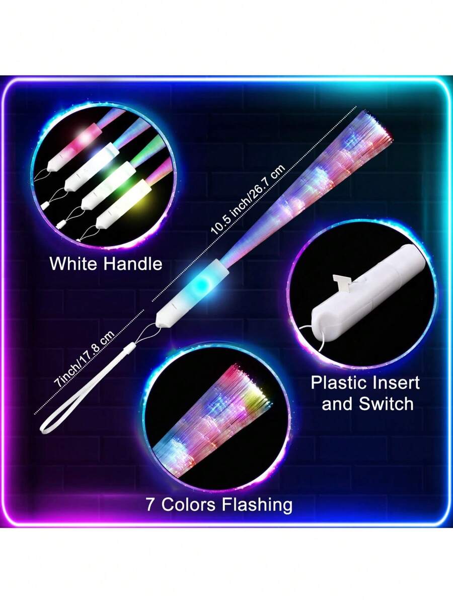 Colorful Fiber Optic Glow Stick, Led LightUp Fiber Optic Wand SHEIN USA